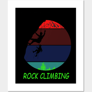 rock climbing Posters and Art